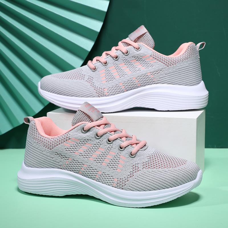 Sommersportschuhe Damenschuhe Laufschuhe Fliegengewebt Rutschfest Atmungsaktiv Leicht Reiseschuhe Studentinnen Weichsohlige Freizeitschuhe