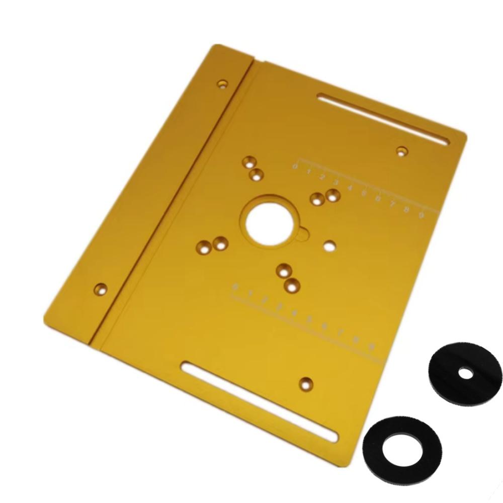 Aluminium Router Table Insert Plate Woodworking Trimmer Electric Wood Milling Flip Plate with Miter Gauge for DIY Working Benche