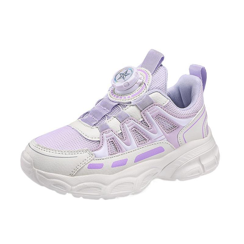 Children's knob mesh single mesh shoes girls little white shoes medium and older children 2025 sports shoes new breathable girls summer