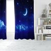 2pcs- Quiet Blue Starry Sky Polyester Curtains, Bathroom, Bedroom, Living Room, and Family Room Decorative Curtains