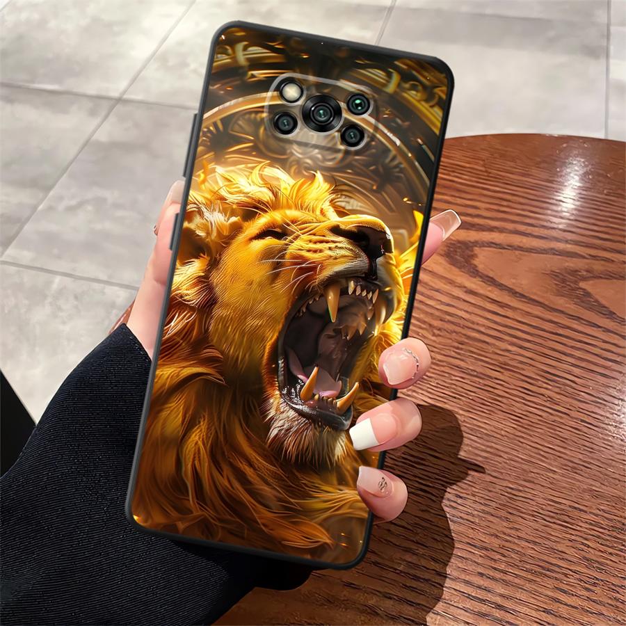 Case for Xiaomi Poco F8 X3 X4 X5 X7 Pro C75 C50 C61 M3 M4 M7 Pro C71 F3 F1 M5 Funda Phone Cover Cool Tiger Lion
