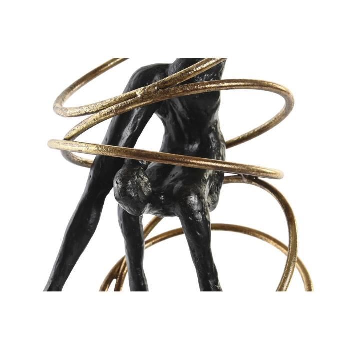 Figurine décorative - Moderne - Gymnaste - Métal - Résine - Noir et Doré - 17 x 14 x 42,5 cm