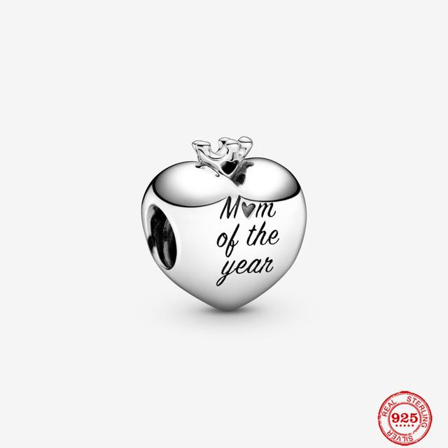 S925 Silver Fine Beads Fit Fasion Original Bracelet Necklace Pendant Women Love Couple Dangle Shiny Mom Charms Jewelry 