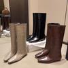 Boots for Women 2025 Four Seasons Suitable for Wearing New Small Square Head Simple Fashion Boots Large Size Fashion Knight Sleeve Boots