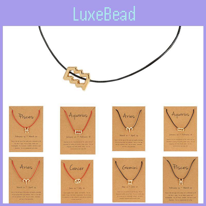 Elegant 12 Constellation Zodiac Sign Black Red Braided Rope Bracelet For Leo Virgo Jewelry