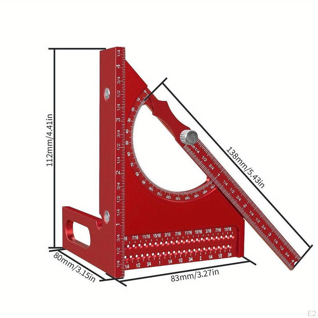 Measuring Triangle, Square, Carpenter's Tool, Adjustable Protractor for Woodworking Projects