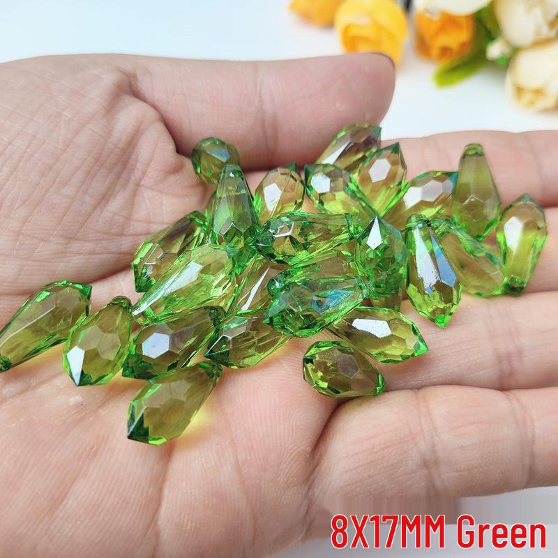 DIY Crystal Pillar Lampshade Beaded Curtain Accessories: 9x17MM Water Drop Transparent Acrylic Pendants