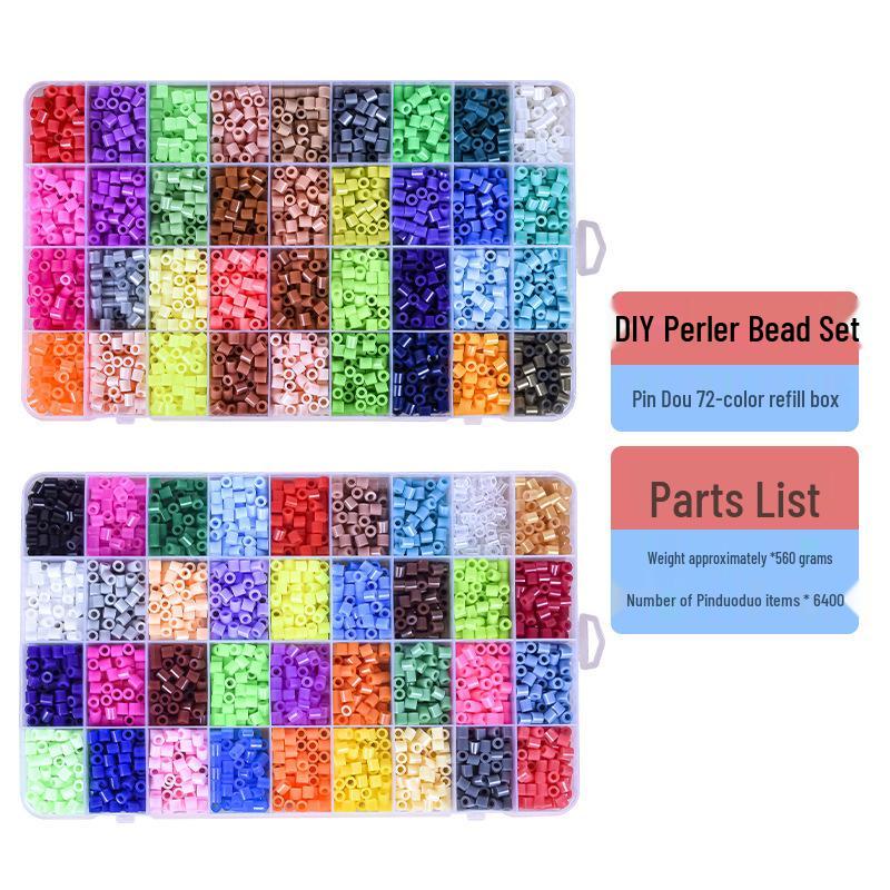 

5mm Perler Beads Set: 72 Colors DIY Educational Puzzle Toy for Children