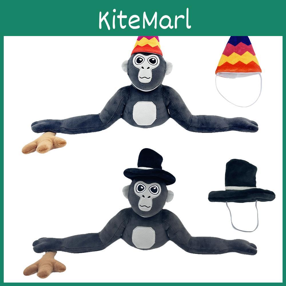Nová plyšová hračka Monke z Gorilla Tag, plyšák s kloboukem, výška 25 cm