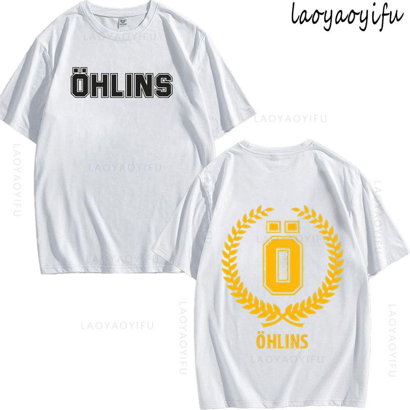 Ohlins Thema 100% Baumwolle Sommer Mode Herren O-Ausschnitt T-Shirt Hipster Herren T-Shirt Streetwear Oberteil Federung Auto Motorrad Sport Rennen