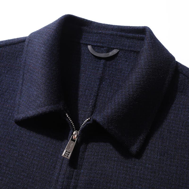 Podzimní a zimní klopová oboustranná nylonová bunda Pánská ležérní bunda Bunda pro střední věk a starší Tatínkova bunda Pánská bunda