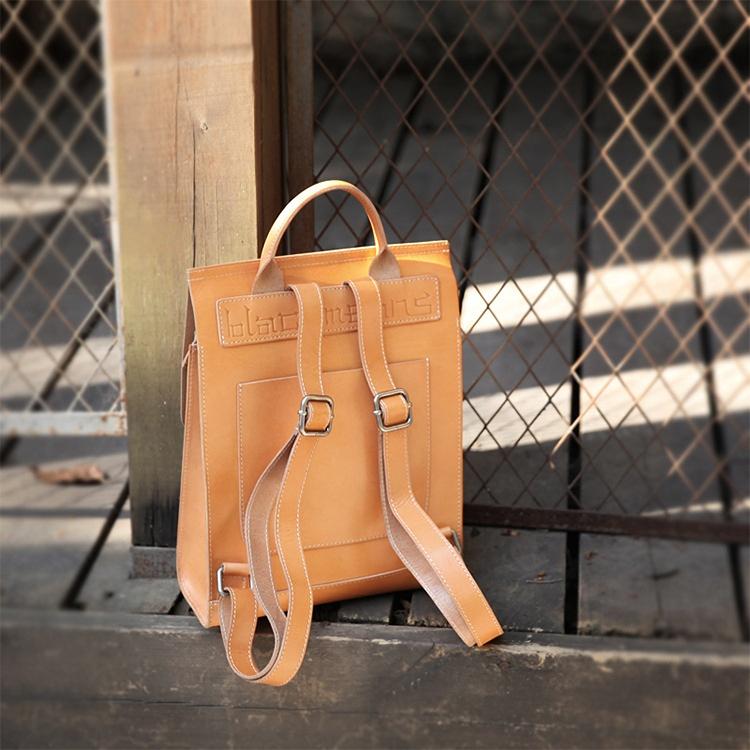 Johnature Vintage Backpack Unisex Handmade High Quality Women Bag Natural Real Cowhide Backpacks Solid Color Schoolbag
