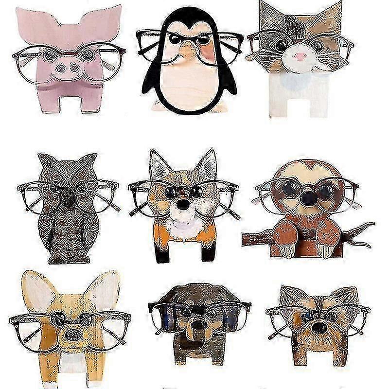 Creative Eyeglasses Holder Eyes Glasses Animal Sunglasses Wooden Stand H 26s