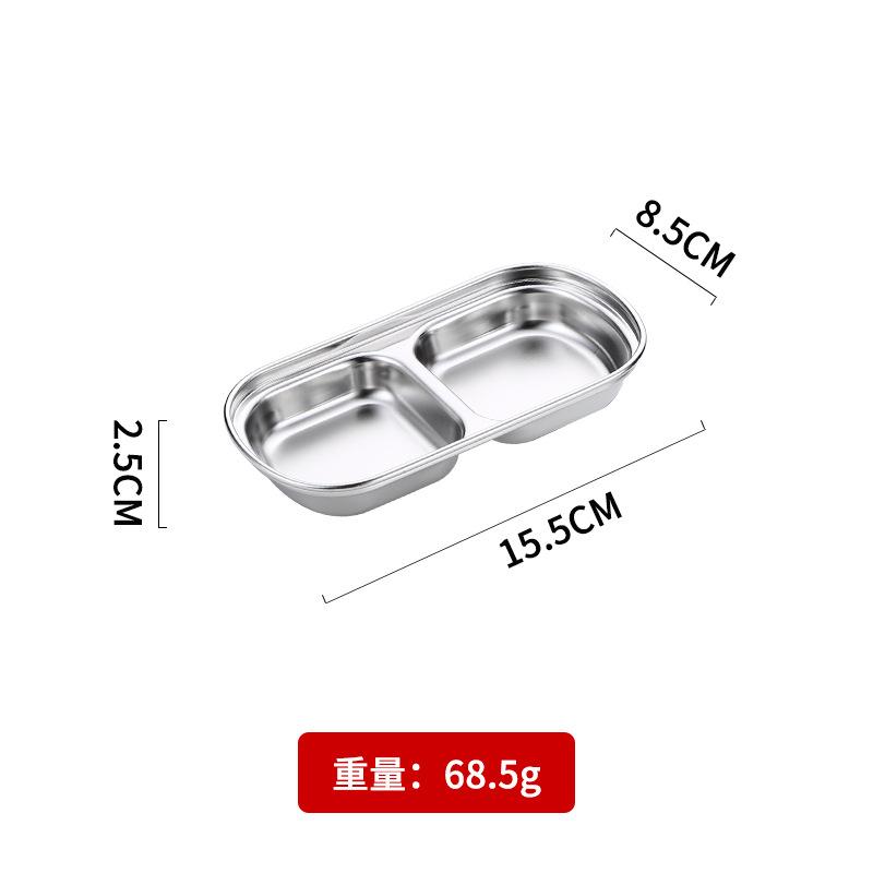 Korean Style Seasoning Dish Gold Silver Color Stainless Steel Barbecue Sauce Plate Tableware BBQ Restaurant Kitchen Tool