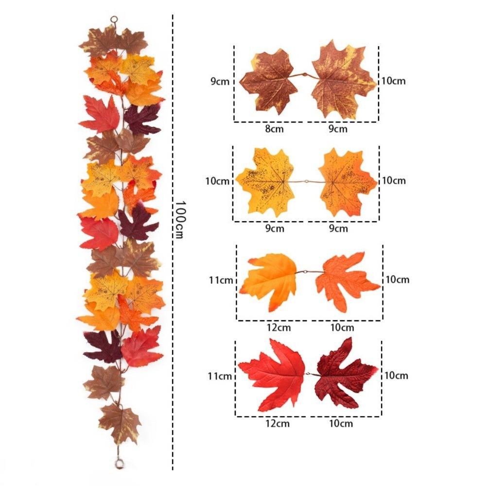 Bright Foliage Artificial Maple Leaf Garland Hanging Autumn Style Decorative Maple Leaf Vine Realistic Appearance