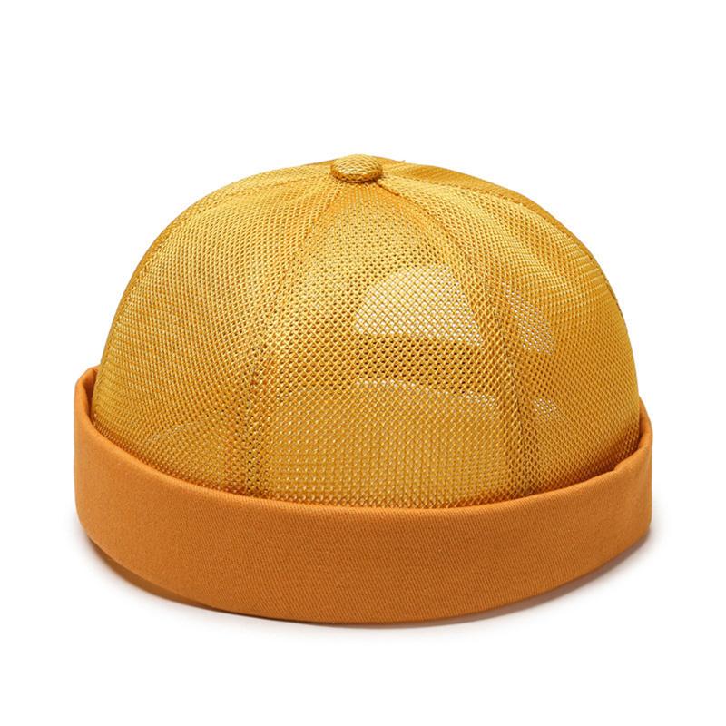Simple American Retro No Brim No Brim Watermelon round Cap Pure Mesh Hat Breathability Men Women Hip Hop Hat