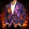 Herre Business Casual Corduroy med Halloween Print til Fester og Hverdagsbrug