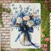 Funny Vintage Tin Sign Blue Spring Floral Metal Wall Decor Kitchen Bar Cafe Bedroom Home Novelty