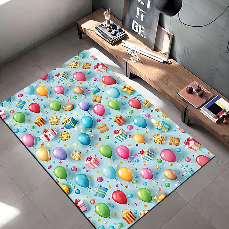 Colorful Balloons and Gifts Pattern suitable as a non-slip mat for the living room or bedroom sofa