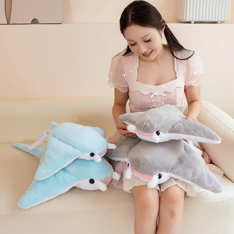 Neues Simulations-Fisch-Manta-Rochen-Stofftier Teufelsrochen Niedliche Mobulidae Plüschtiere Kissen Gefüllt Weiche Meeresleben-Puppen Geschenke