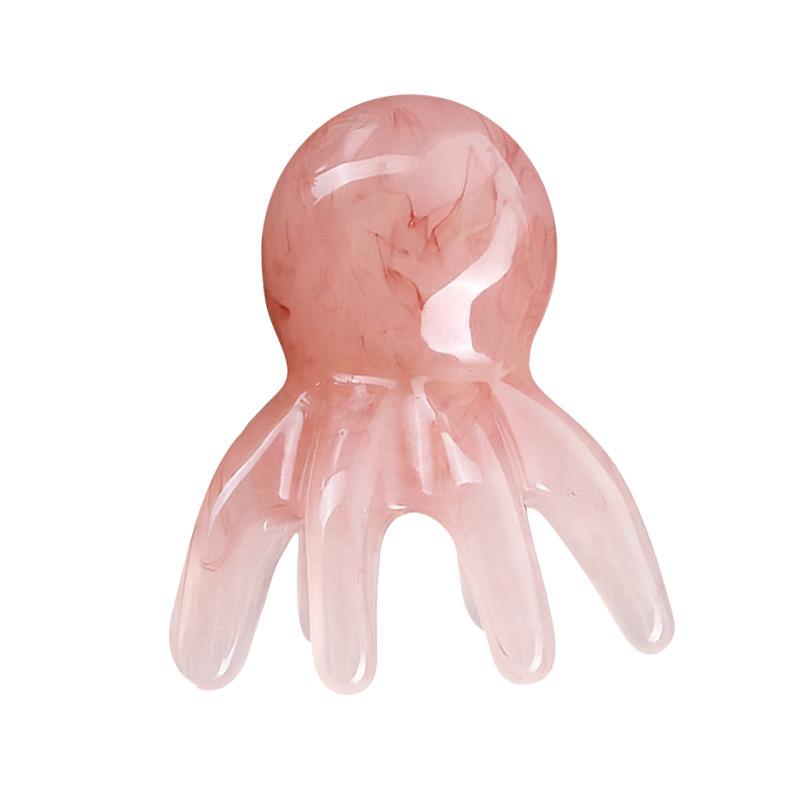 Resin Beeswax Eight-Claw Scalp Massager & Meridian Octopus Head Therapy Comb