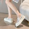 Loafers women's 2025 summer new hollow lace muffin sole one pedal fisherman single shoes breathable height increase casual shoes