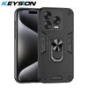 KEYSION Shockproof Armor Case for ZTE Blade V70 Vita Silicone+PC Camera Protection Ring Stand Phone Cover for Blade V70 Design