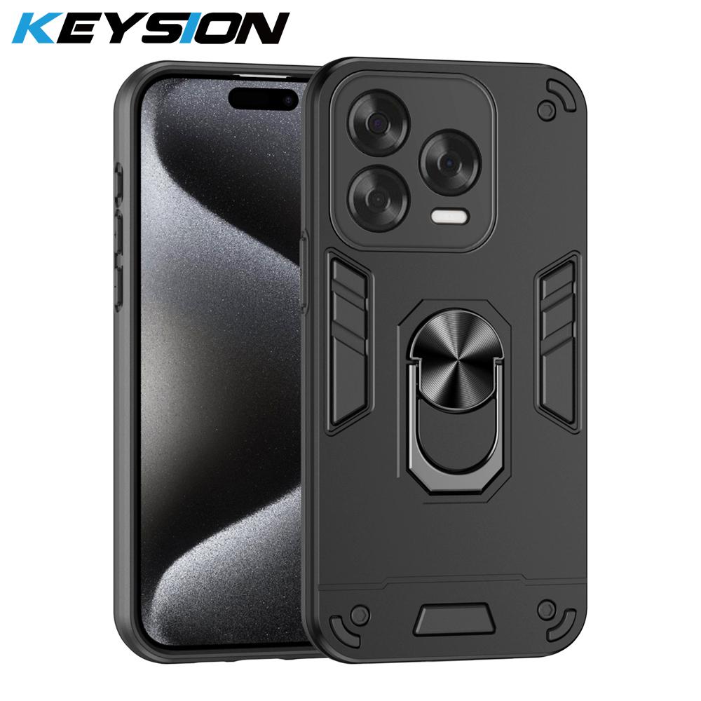KEYSION Nárazuvzdorné pouzdro Armor pro ZTE Blade V70 Vita Silikon+PC Kroužek pro ochranu fotoaparátu Stojánek Kryt na telefon pro Blade V70 Design