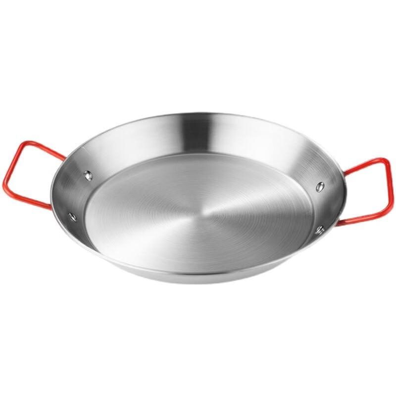 ZISIZ Thickened Stainless Steel Korean-Style Serving Plate with Double Handles