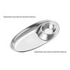 Compartmented 304 Stainless Steel Snack Plate with Dipping Sauce Sections for Fries, Fried Chicken, Dim Sum, and Desserts.