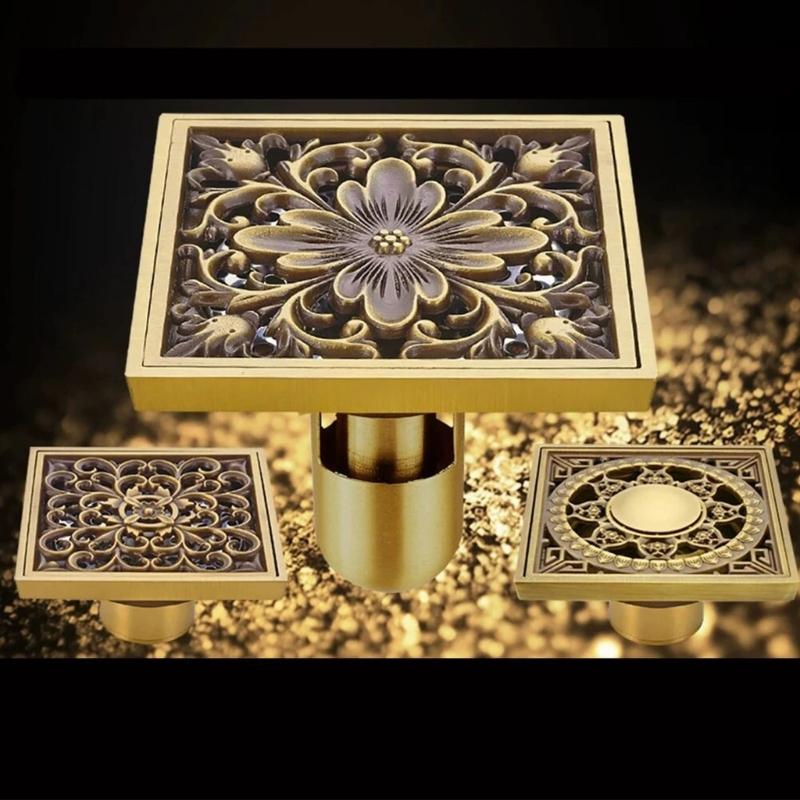 Elegant Styles Sturdy Brass Shower Drain with Sealing Odorless Designs Bathroom Accessory Portable for Home Use