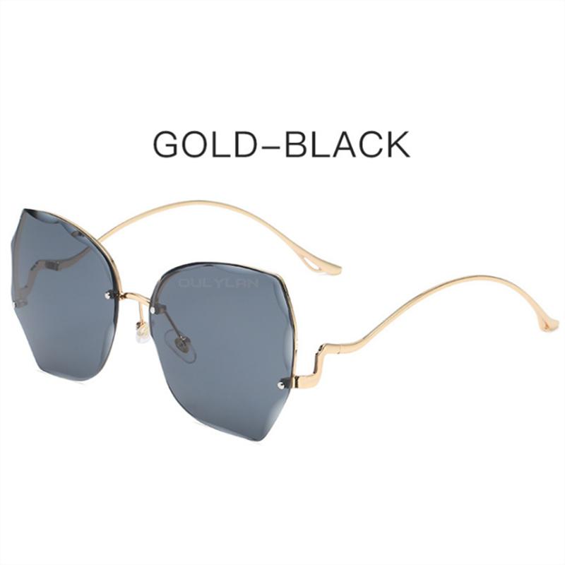 

Women s Gradient Sunglasses 2024 Cutting Rimless Sun Glasses Lady Vintage Metal Oversized Eyeglasses Gray Pink Shades Other чорний