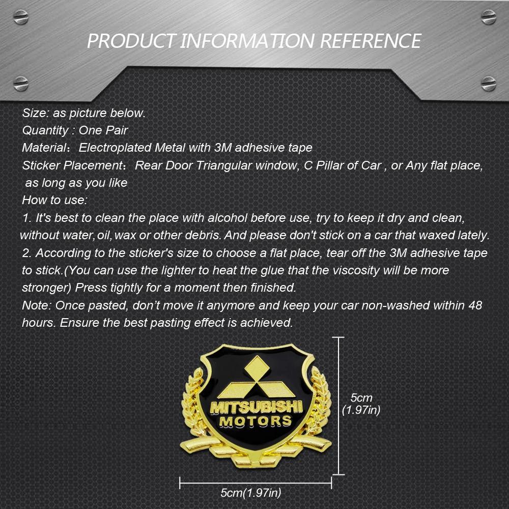 Car Styling Metal Emblem Badge for Mitsubishi RALLIART ASX Lancer L200 Pajero Outlander Eclipse Galant Sticker Window Decortion QQ7