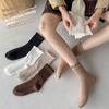 Female Spring and Autumn Pure Color All Kinds of Lovely Fungus Lace In The Tube Pile Socks