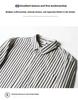 Retro Herren Baumwolle Gestreift Langarm Slim Hemd