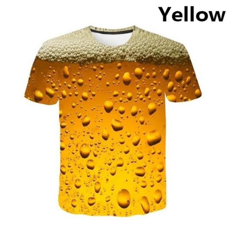Men's Cool Beer T-shirt 3D Printed Personality Graphic Short Sleeve Tees Shirt Casual Summer Streetwear Kid Tops Women Clothes
