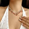 Playful Cherry Strawberry Heart Pendant Necklace With Margarite Details Flexible Chain Design Ideal For Layering
