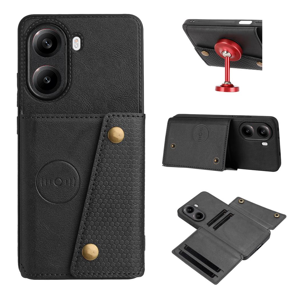 For Xiaomi Redmi Turbo 4 5G/Poco X7 Pro 5G Case with Card Slots Kickstand Leather + TPU Phone Cover