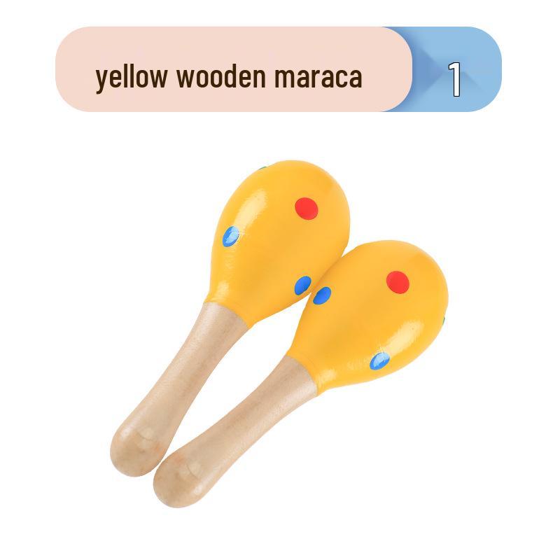 Infant & Toddler Wooden Maracas and Sand Eggs - Early Education Orff Percussion Instruments for Babies and Children