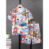 Summer Best-selling Street Leisure Fashion Youthful Vitality 3D Letter Pattern Printing Comfortable Children's Set