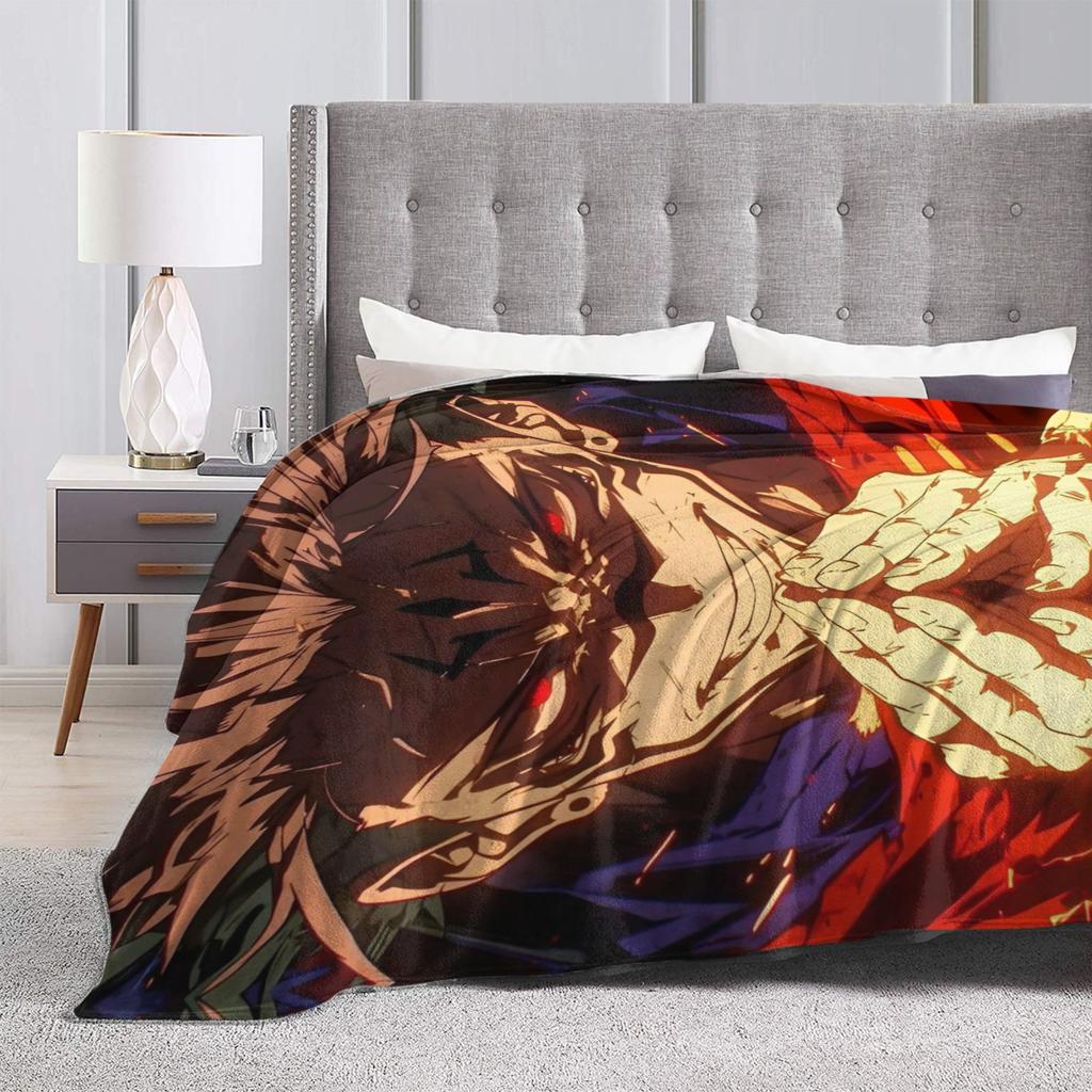 Ryomen Sukuna Velvet Throw Blanket Jujutsu Kaisen Anime Blanket for Sofa Travel Lightweight Bedspread,