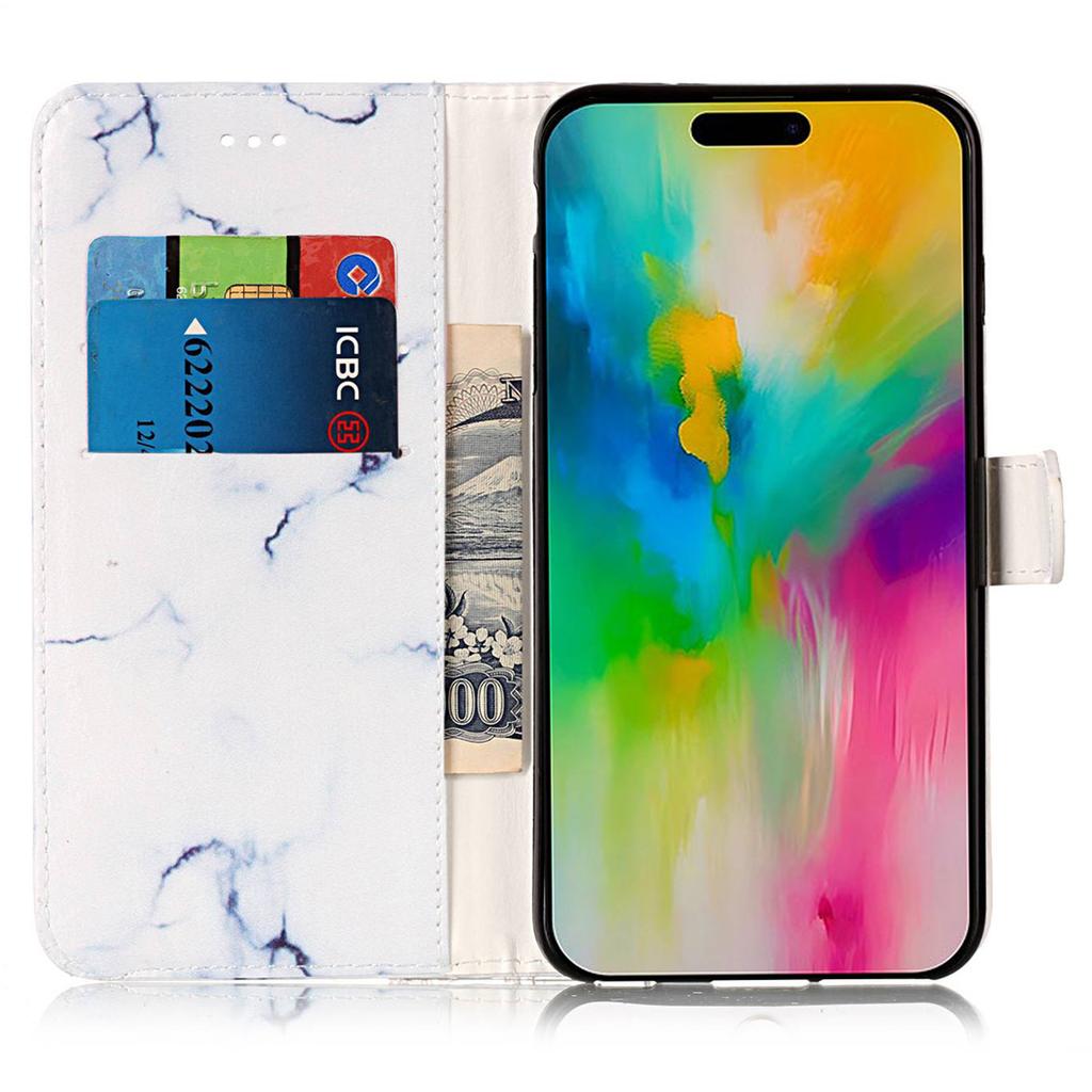 For iPhone 16 Case Pattern Stand Leather Phone Cover Card Slots Design