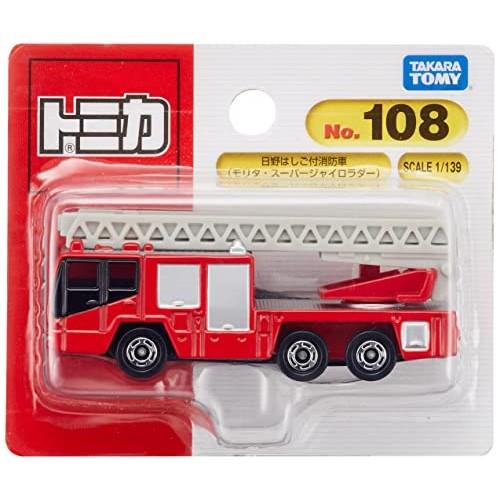 Takara Tomy Tomica No.108 Hino Fire Engine with Ladder (Blister) Mini Car Toy Ages 3 and up