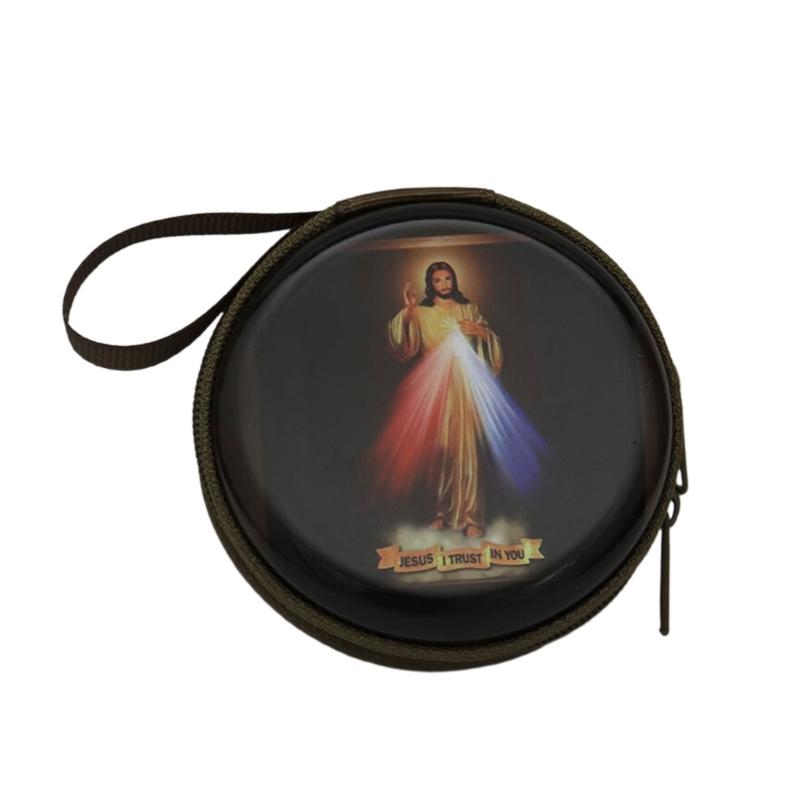 Catholic Rosary Pouch Religious Jewelry Storage Box Coin Purses Rosary Prayer Bag Religious Jewelry Storage Box Gift