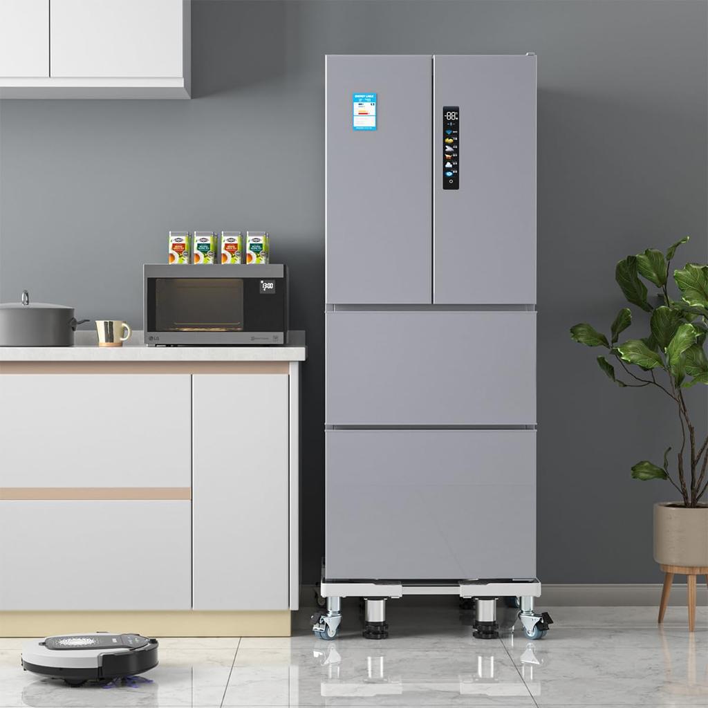 DEWEL Refrigerator Raised Washing Machine 8 4 Stainless Steel 8 Steel 360 Degree Waterproof Length Height Load Capacity Washing Pan with Pad Stand,