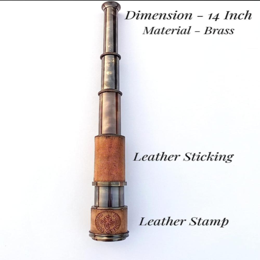 Antique Brass Telescope – 15x Magnification, 35.56 Cm, Maritime Design