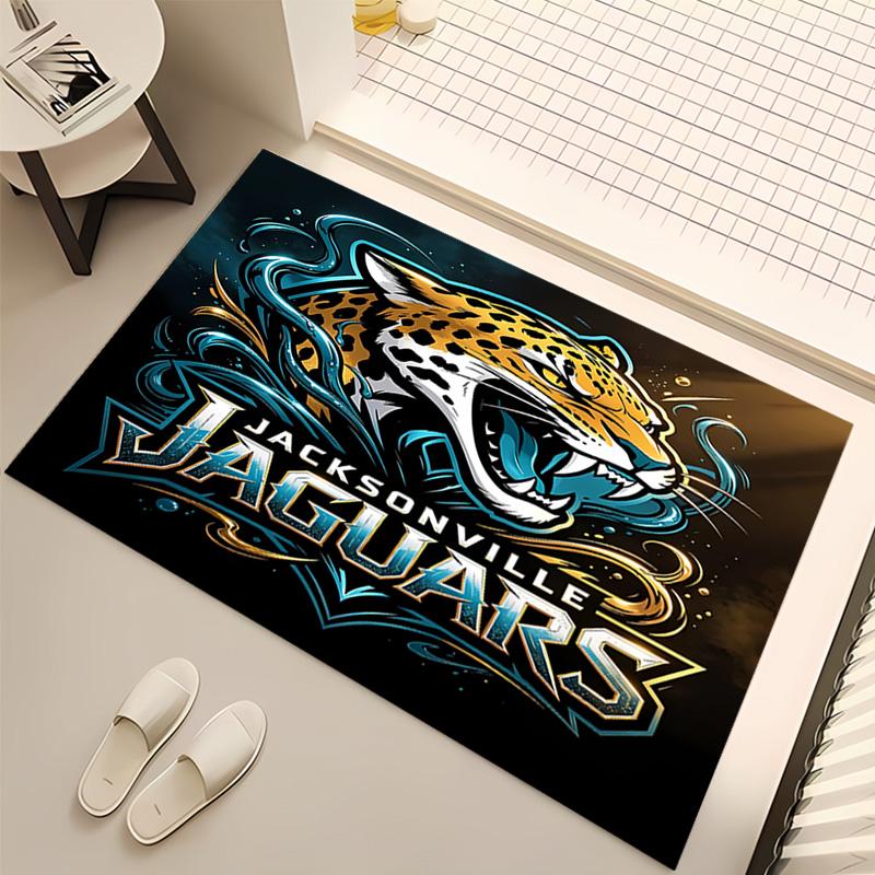 1pc Jacksonville Jaguars Logo Print Area Rug - Soft, Washable Non-Slip Indoor Mat, Living Room, Home Office Decorative Rug,Office Decorative