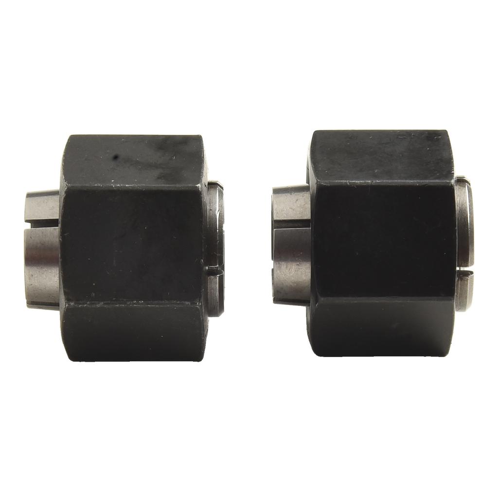 A Complete Set of Two Router Nuts Specifically Engineered to Enhance Performance on DEWALT's Popular BW Series