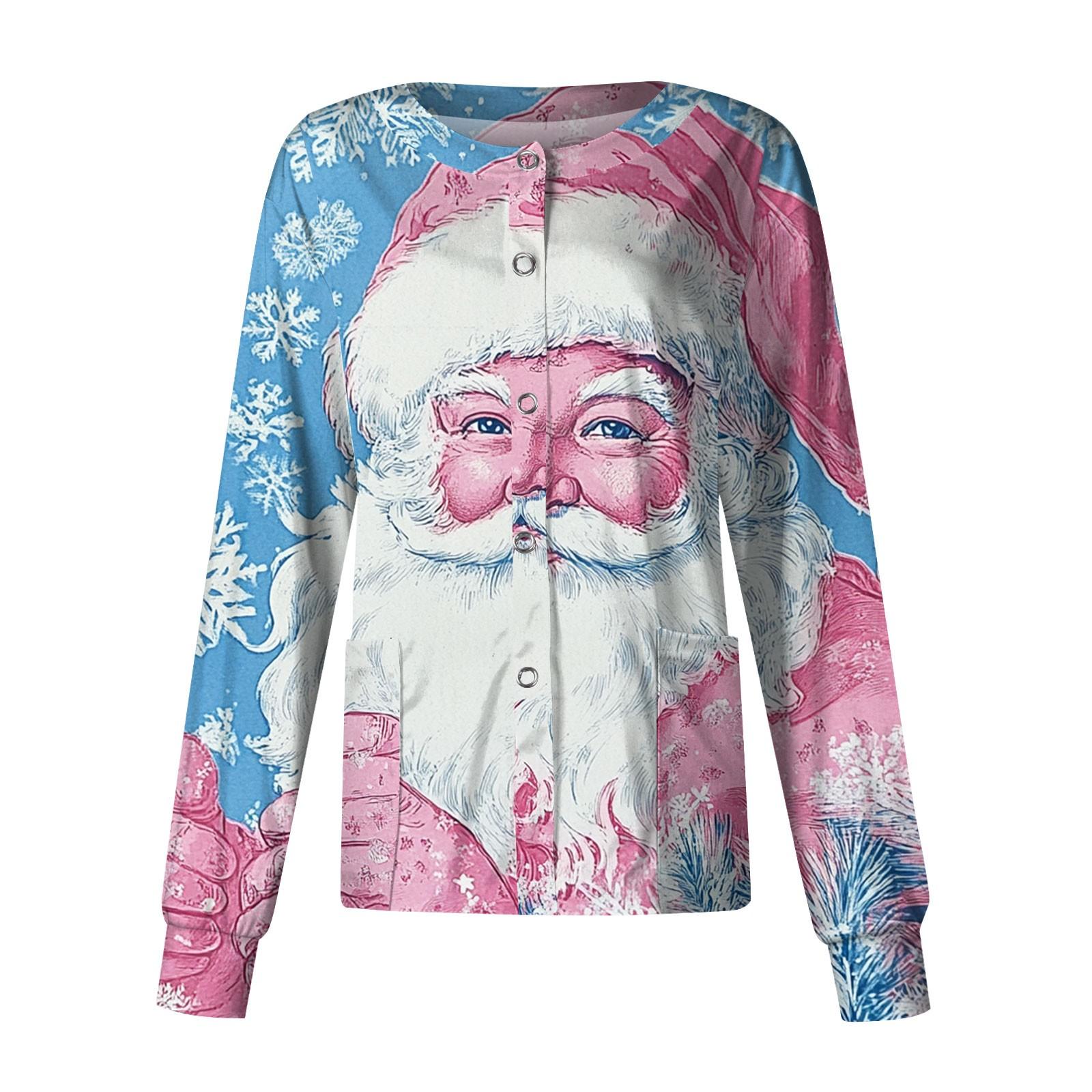 

Женская повседневная одежда с длинным рукавом и рождественским принтом, кардиган, верхняя одежда, униформа XXL