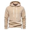 Erkek Düz Renk Bol Kapüşonlu Sweatshirt Erkek Günlük Moda Spor Kazak Sweatshirt